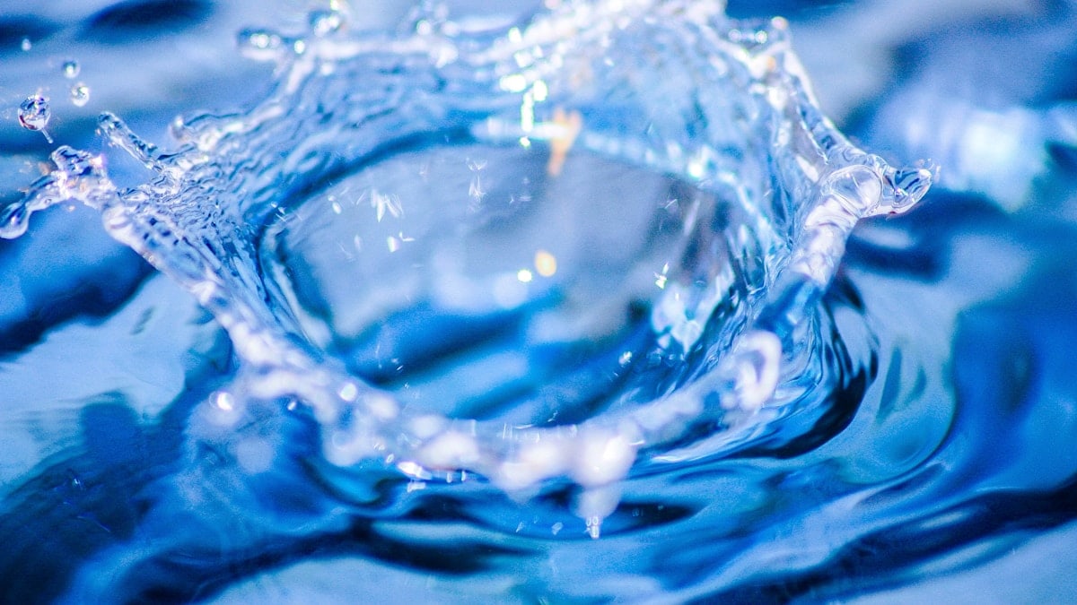 water drop blue background